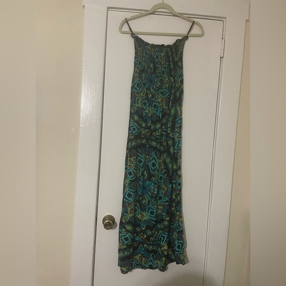 NY Invasion Green strapless maxi dress size small - Picture 1 of 7